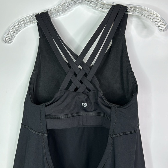 Lululemon Beat The Heat Black Built In Bra Work Out Tank Top Size 8 - Picture 5 of 7